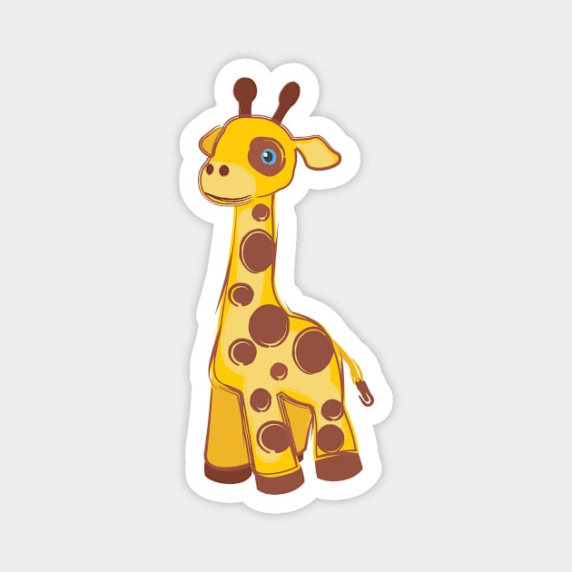 Baby Giraffe Magnet by evisionarts