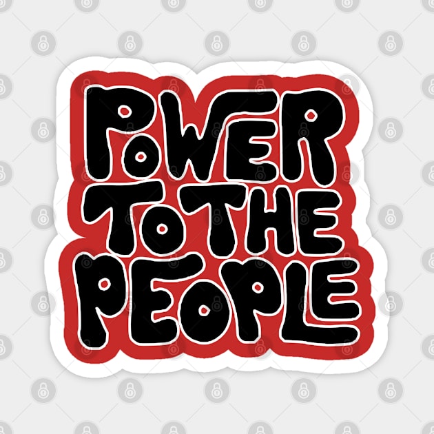 Power To The People - Retro Black Magnet by UrbanLifeApparel