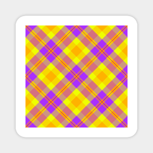 Purple, Yellow, Orange Plaid Magnet