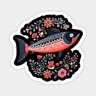 A Cute Salmon Scandinavian Art Style Magnet