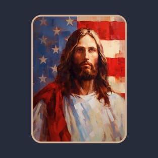 Patriotic American Flag Jesus T-Shirt