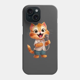 Singing Cat in Cartoon style Phone Case