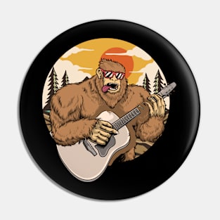 Vintage gorilla guitar T-shirt Pin