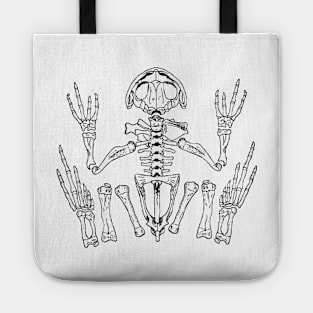 froggy skeleton on black Tote