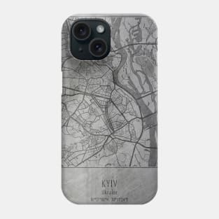 Kyiv, Ukraine, city street map Phone Case