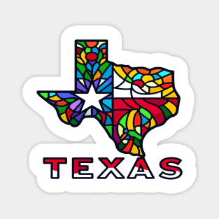 Texas Stained Glass Magnet