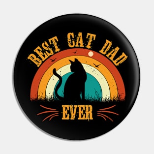 Retro BEST Cat DAD Ever Pin