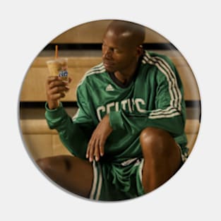 Ray Allen Sitting with an iced coffee Pin