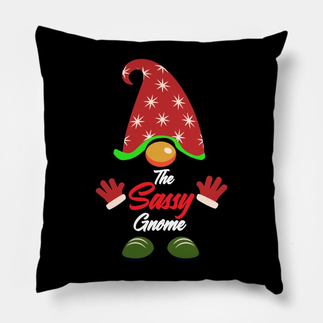 The Sassy Gnome Matching Family Christmas Pillow by boufart