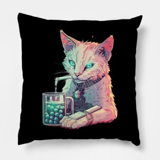 Cat's Boba Journey Pillow