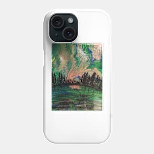 Winter aurora borealis Phone Case