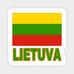 The Pride of Lithuania - Lithuanian National Flag Design (Lithuanian Text) Magnet