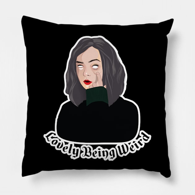 Weird Girl Pillow by Astilar