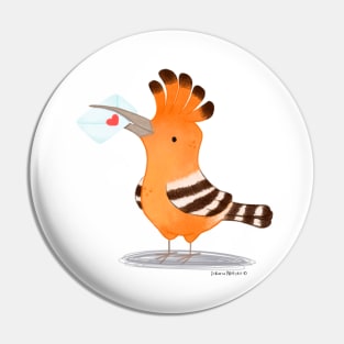 Hoopoe bird with a love letter Pin