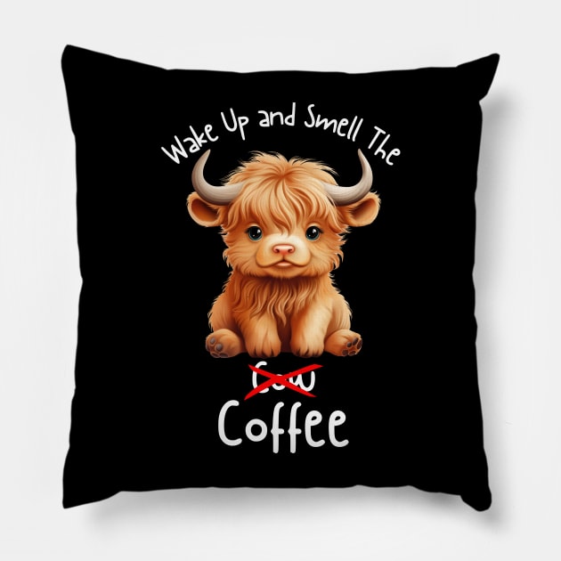 Highland Cow Coffee Mug Pillow by VikingHeart Designs