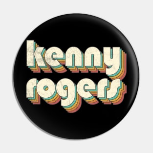 Retro Vintage Rainbow Kenny Letters Distressed Style Pin
