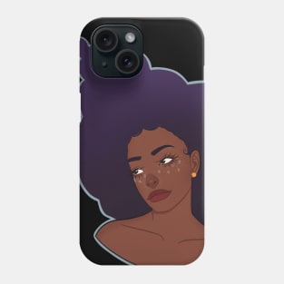 Big afro purple hair Phone Case