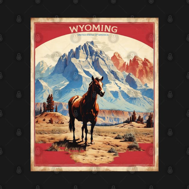 Wyoming United States of America Tourism Vintage Poster by TravelersGems