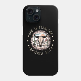 She Is Fearless Bull Skull Desert Phone Case