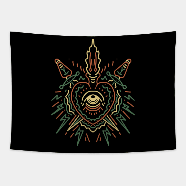 heart and dagger Tapestry by donipacoceng