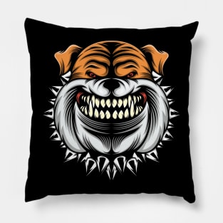 head bulldog mascot Pillow