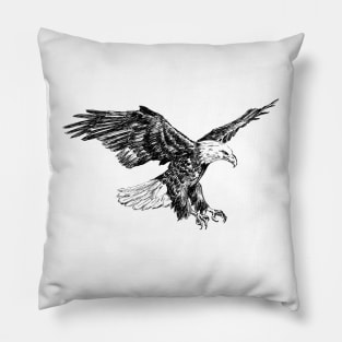 Bald eagle sketch Pillow