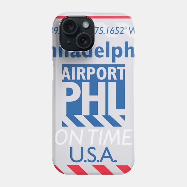 PHL Philadelphia airport code 27092021 design Phone Case by Woohoo