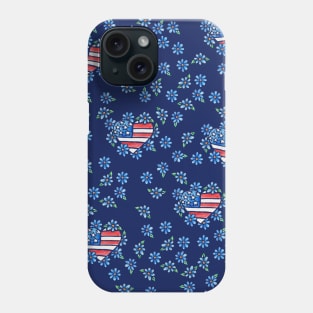 USA American Flag Heart Phone Case