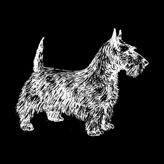 Scottie Dog Lover Line Art Illustration Scottish Terrier by terrybain