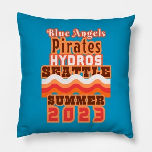 SEATTLE SEAFAIR RETRO SUMMER 2023. Pillow