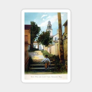 1905 Boy in Stone Alley, Nantucket, Massachusetts Magnet