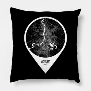 Kolkata, India City Map - Travel Pin Pillow