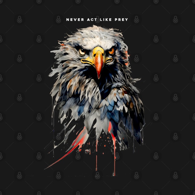 American Eagle: Never Act Like Prey on a Dark Background by Puff Sumo