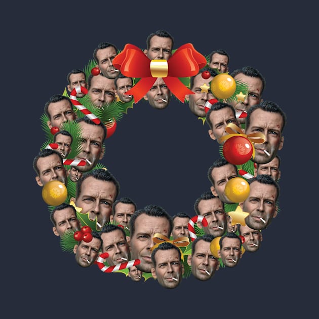 John McClane Die Hard Multiface Christmas Wreath by Rebus28