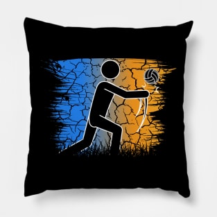 Travel back in time with beach volleyball - Retro Sunsets shirt featuring a player! Pillow