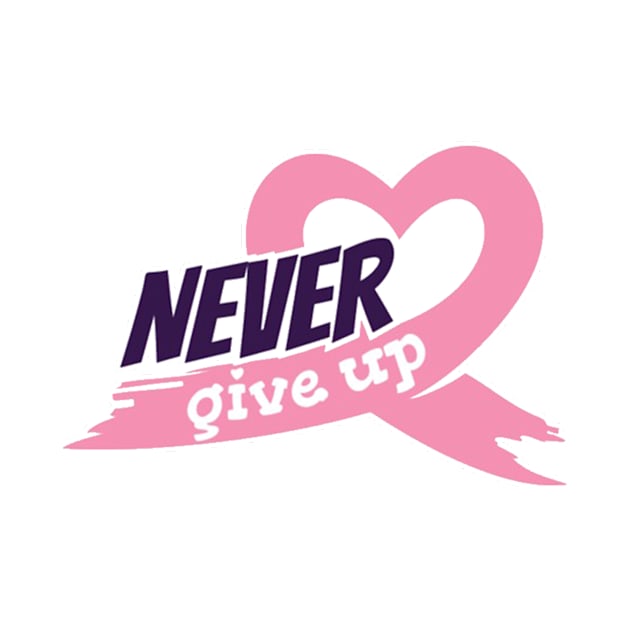 Never give up Breast cancer awawareness stickers by Misfit04