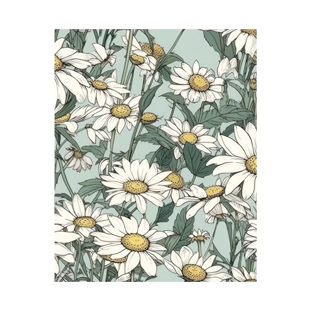 Shasta Daisy Flower Pattern - Wildflower Illustration by Floral Decor Shop