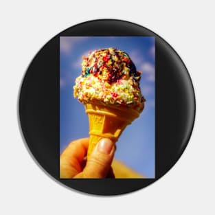 Ice Cream Cone with Sprinkles and Sauce Pin