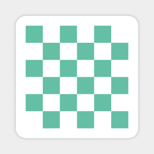 Aqua and white checkerboard print Magnet