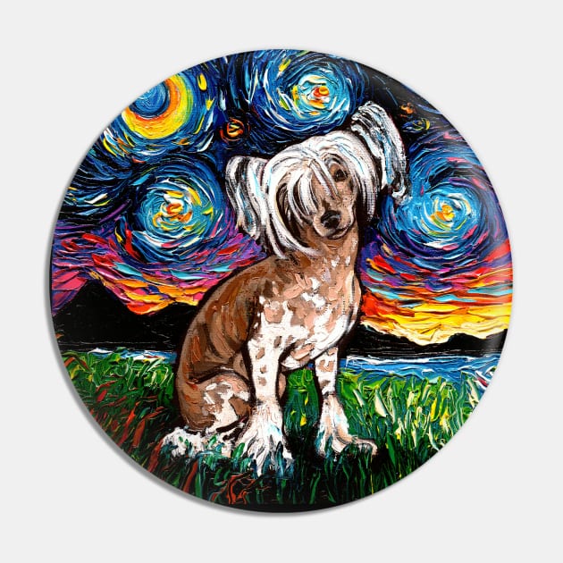 Chinese Crested Night Pin by sagittariusgallery