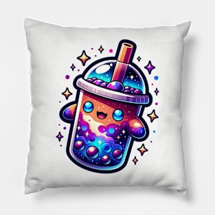 Galaxy Covered Cute Boba Tea Pillow