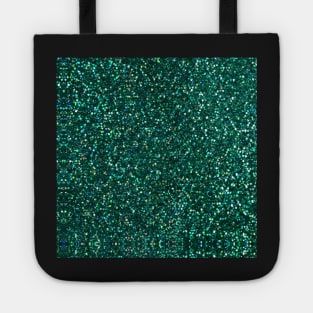 Sparkly Jade Green Peacock Glitter Tote