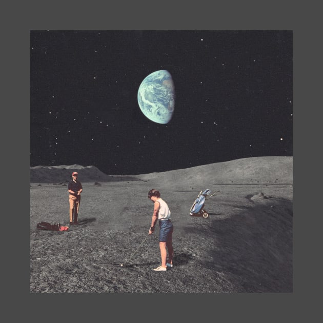 Golf on the moon by YellowCollages