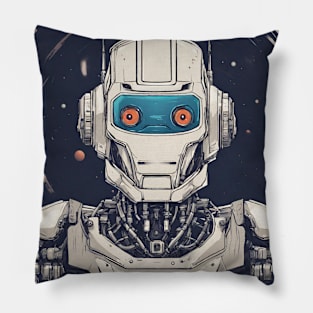 Robot Art Drawing Pillow