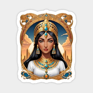 Cleopatra Queen of Egypt retro vintage floral design Magnet