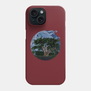 Doghill Tree, Alamo Sq. Park, SF in color ink Phone Case