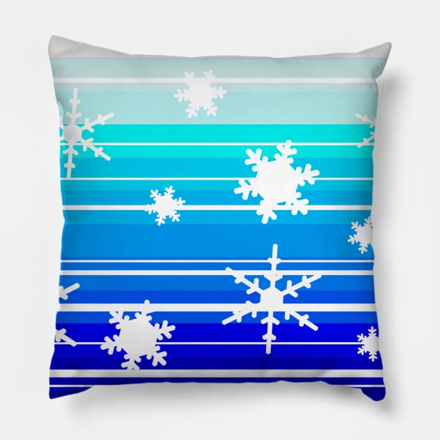 Ombre Winter Snowflake Pattern Pillow by saradaboru