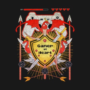 Gamer at Heart Vintage Design T-Shirt