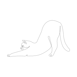 One line Cat Downward Dog T-Shirt