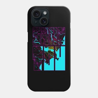 Shantou, Guangdong, China City Map Typography - Neon Phone Case